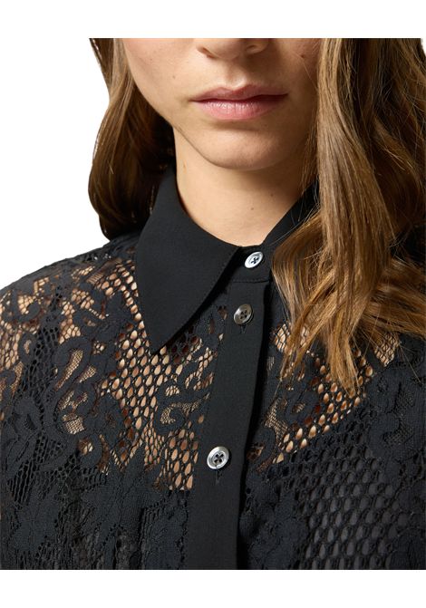 Abito midi in pizzo rebrodé con maniche lunghe PINKO | Abiti | 105644 A2QBZ99